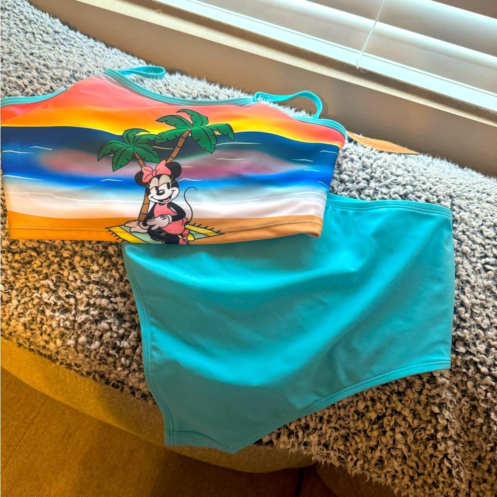 Disney Minnie adult two piece swim suit NWT